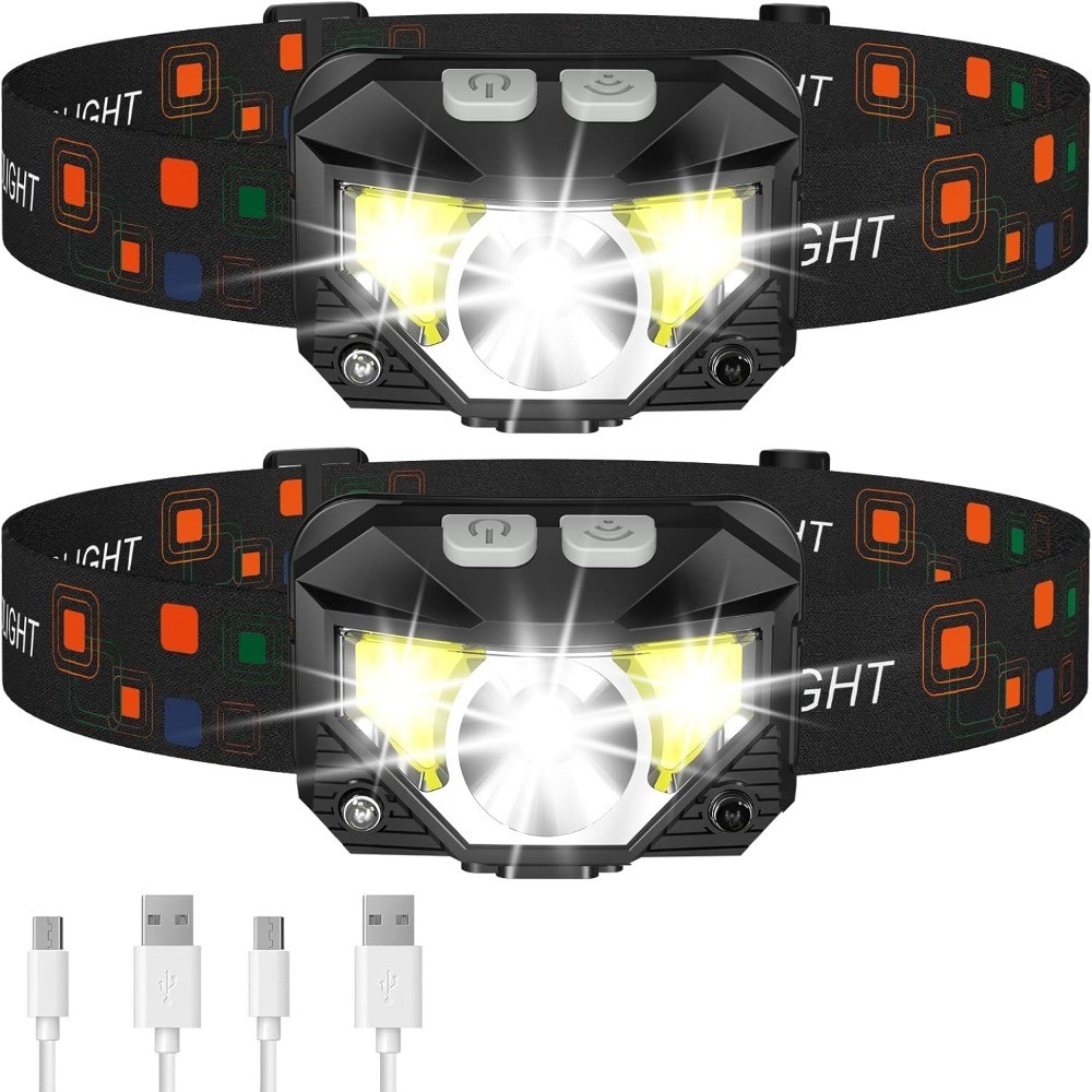Headlamp Flashlight, Lumen Ultra-Light Bright LED Rechargeable Headlight with