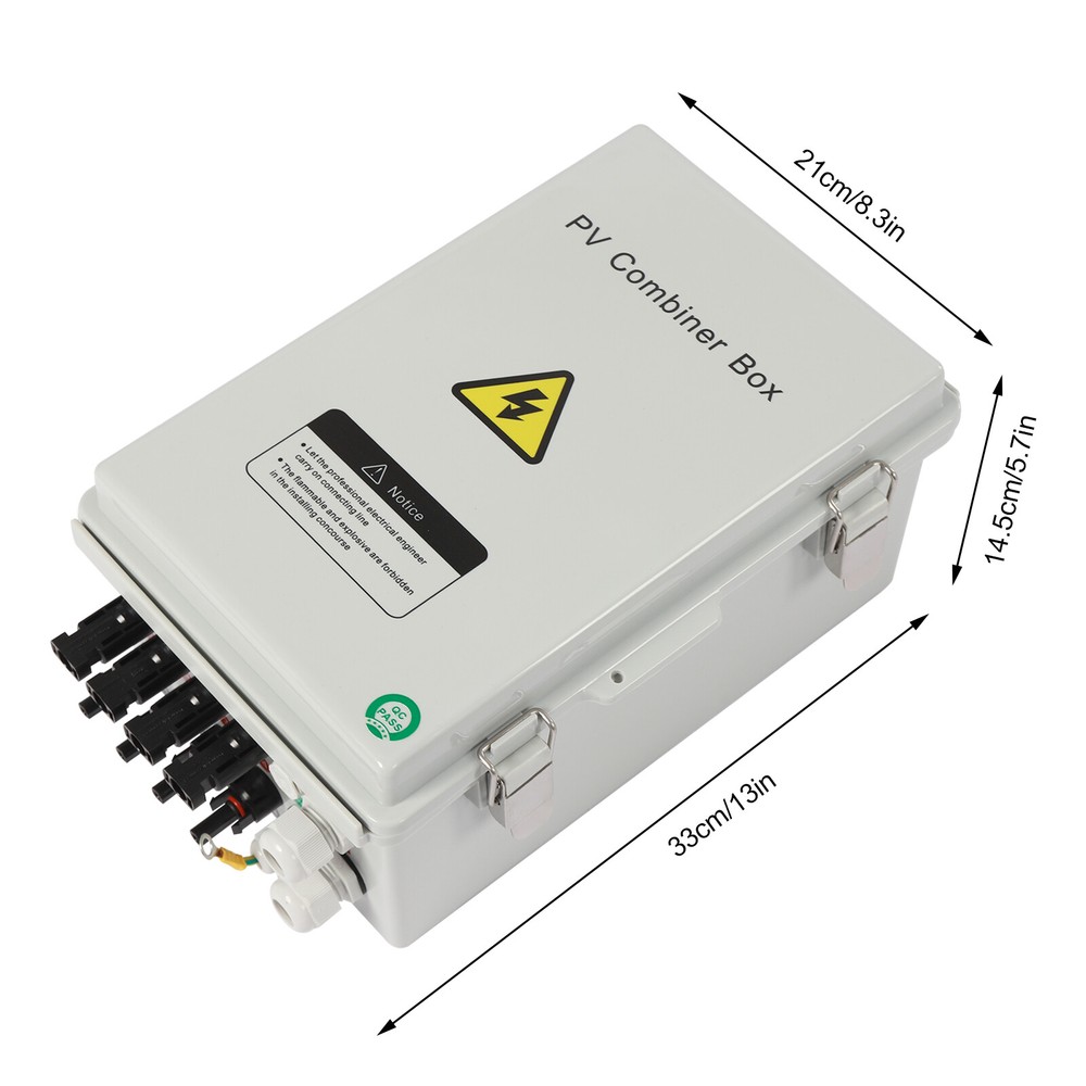 4String Solar PV Combiner Box 63A Circuit Breaker Solar Panel System Waterproof