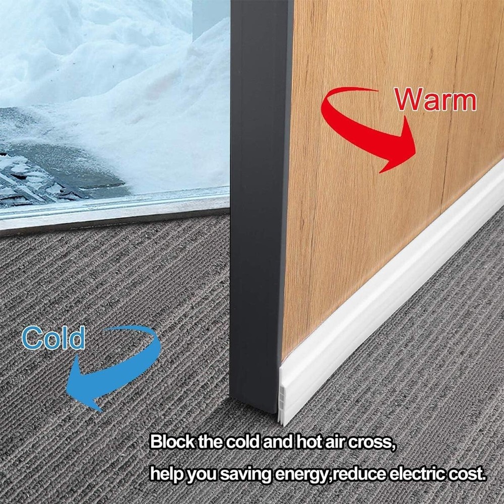 2-Pack White Door Draft Stopper for Ultimate Noise & Temperature Insulation