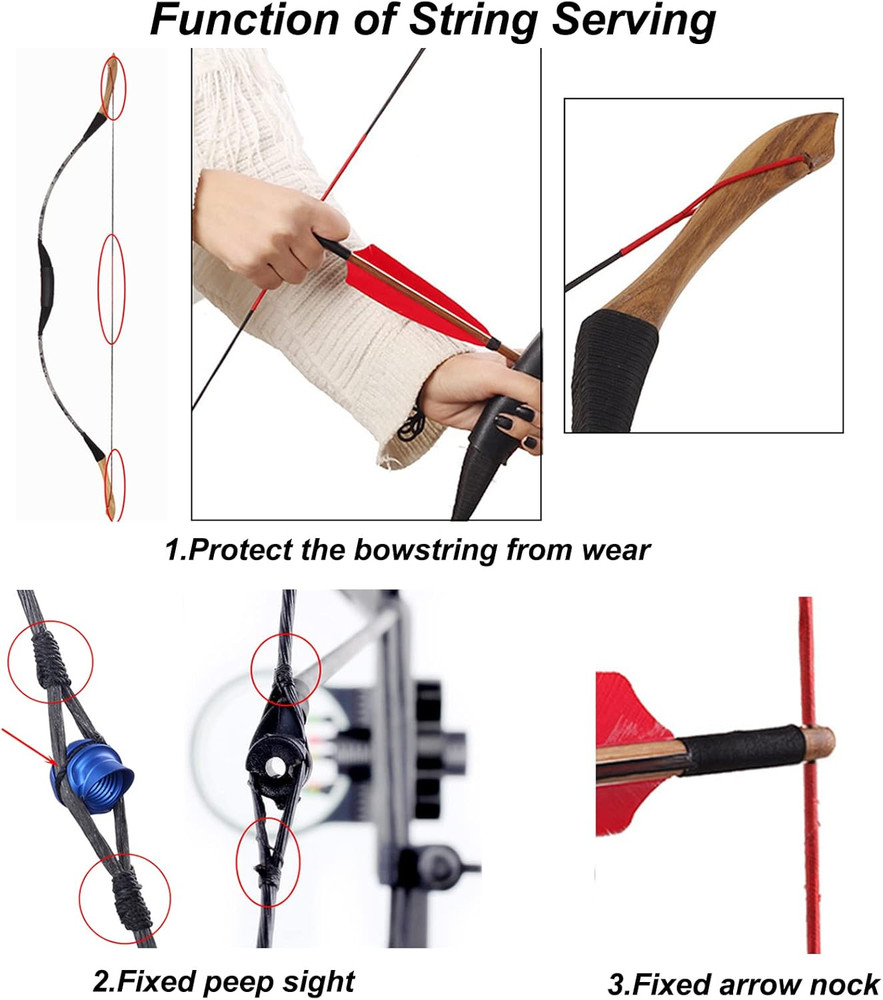 Archery Bow String Serving Thread 131 Yard/120 M Durable Nylon Bowstring Serving