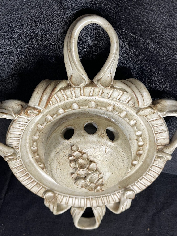 Handmade Pottery Wall Toothbrush Holder Signed Herrick