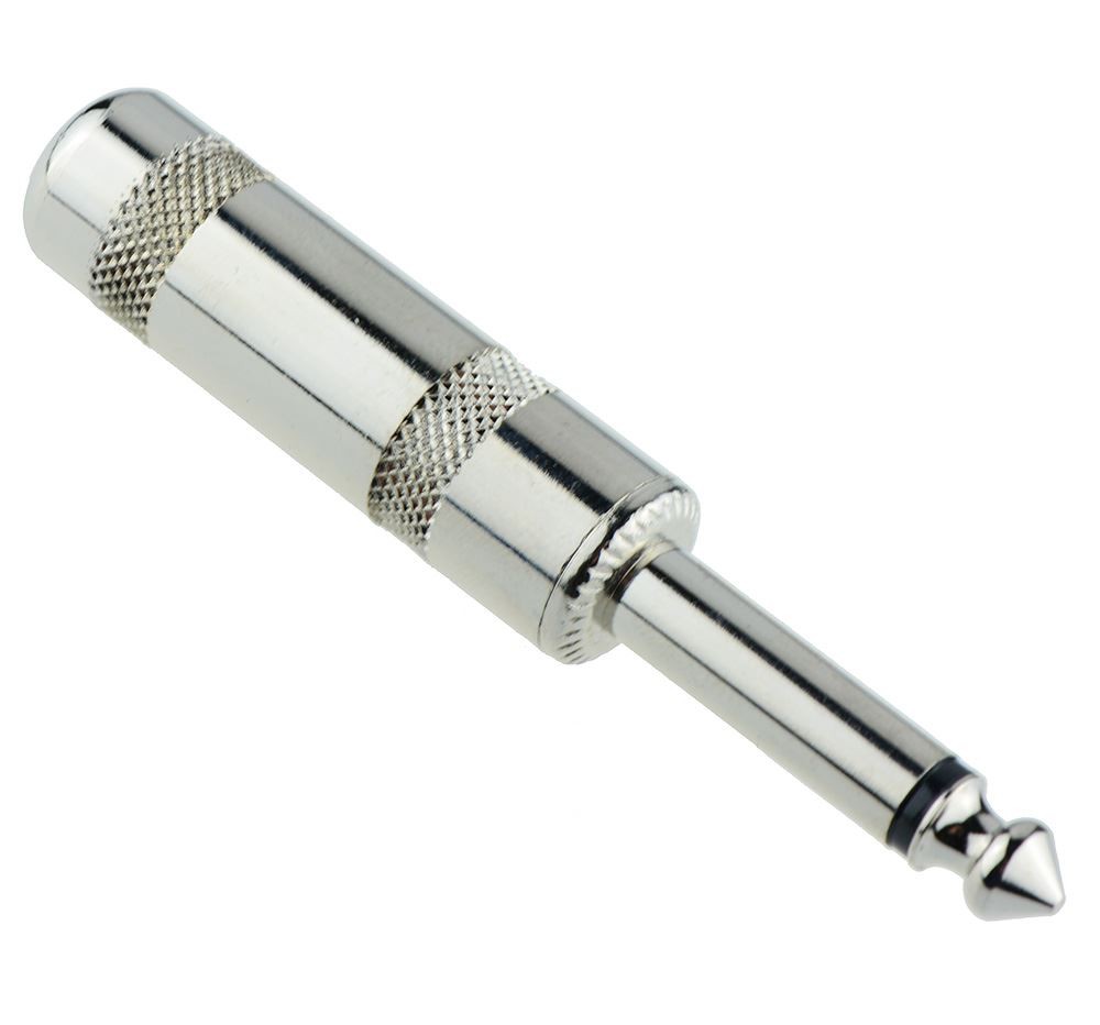6.35mm Mono Jack Metal Plug 2-Pole