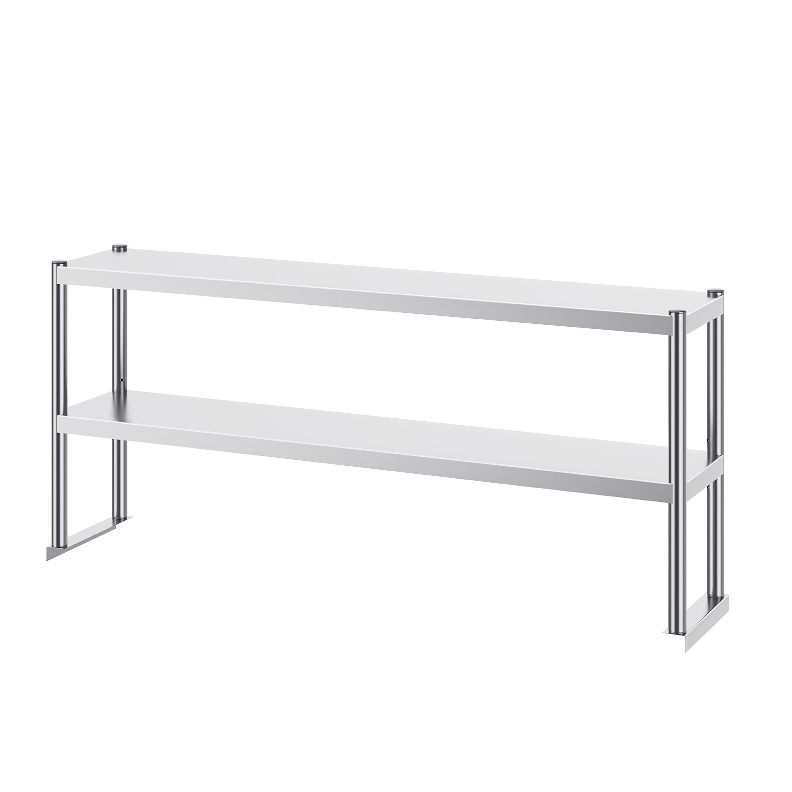 Uimoso Double Overshelf Stainless Steel Overshelf 12x60/48/72 in for Prep Table