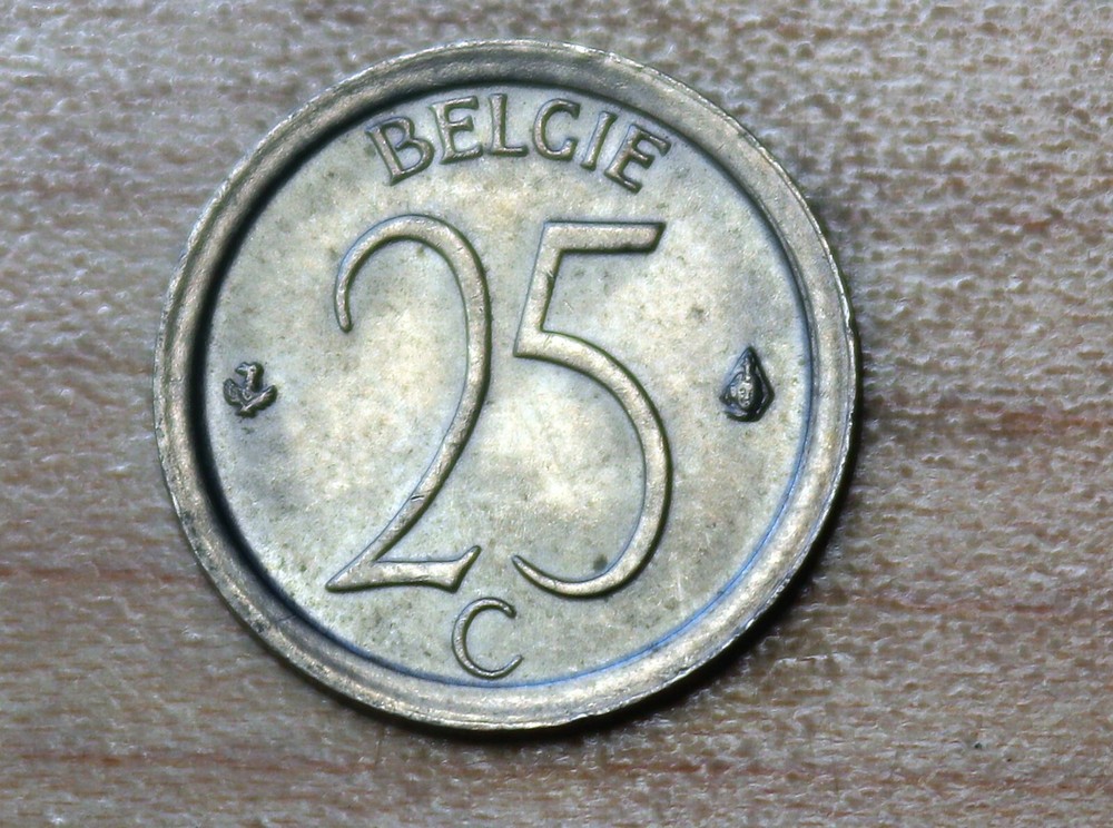 1970 Belgium 25 Centimes Dutch text