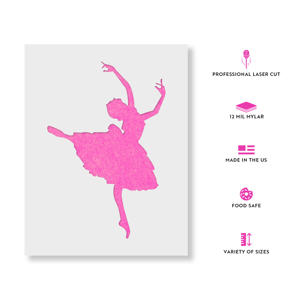Ballerina Stencil - Durable & Reusable Mylar Stencils
