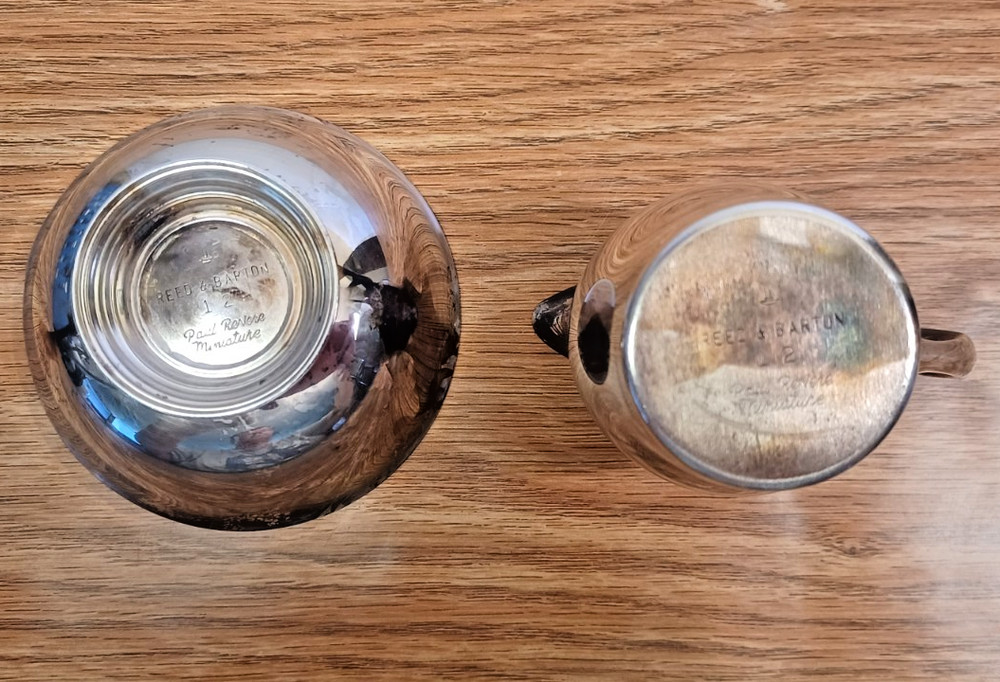 Reed & Barton Paul Revere #12 Miniature Pitcher & Basin Monogrammed W D