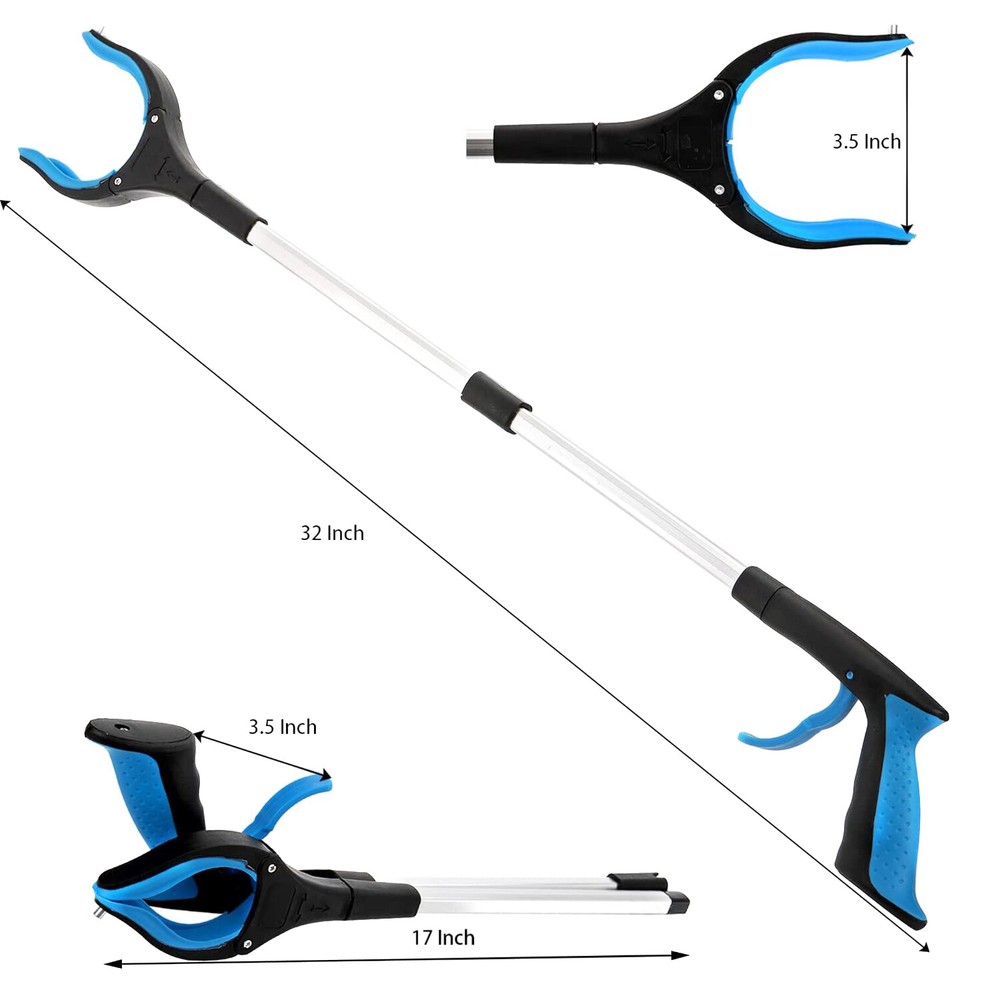 32" Grabber Pick Up Tool Extended Garbage Reaching Stick Trash Picker Folding US