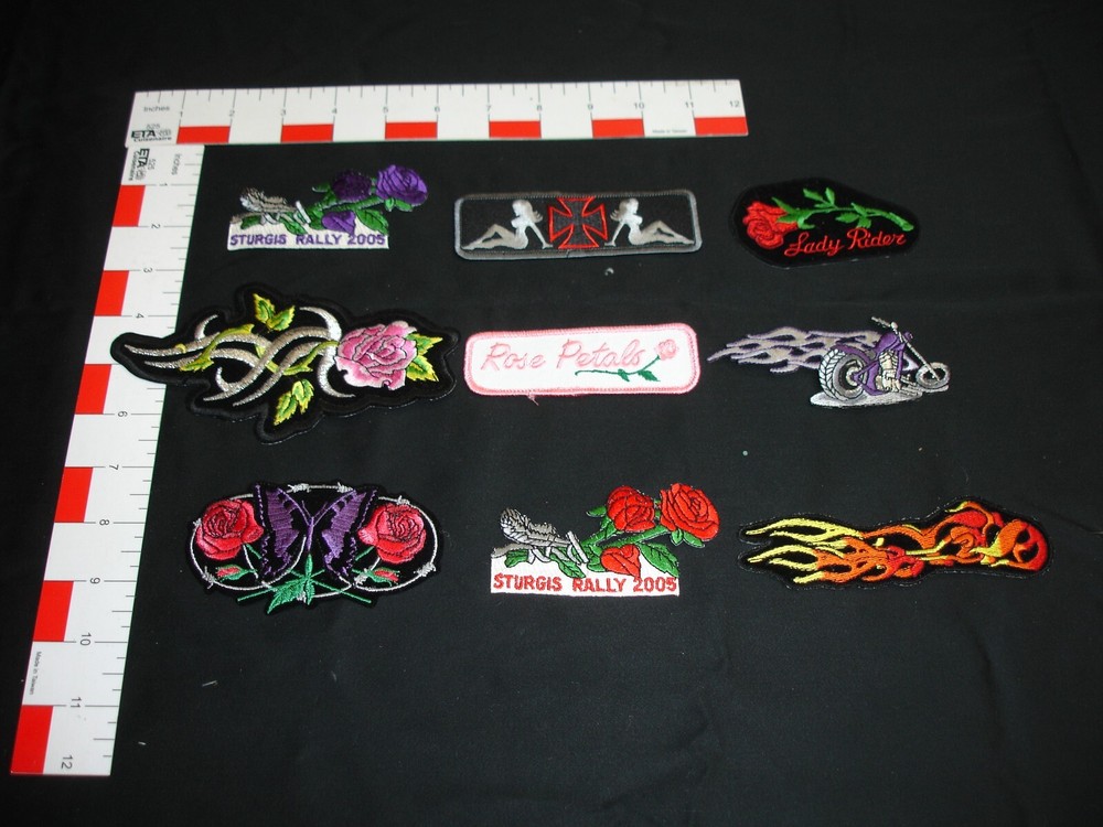 9 patches for motorcycle jackets...caps