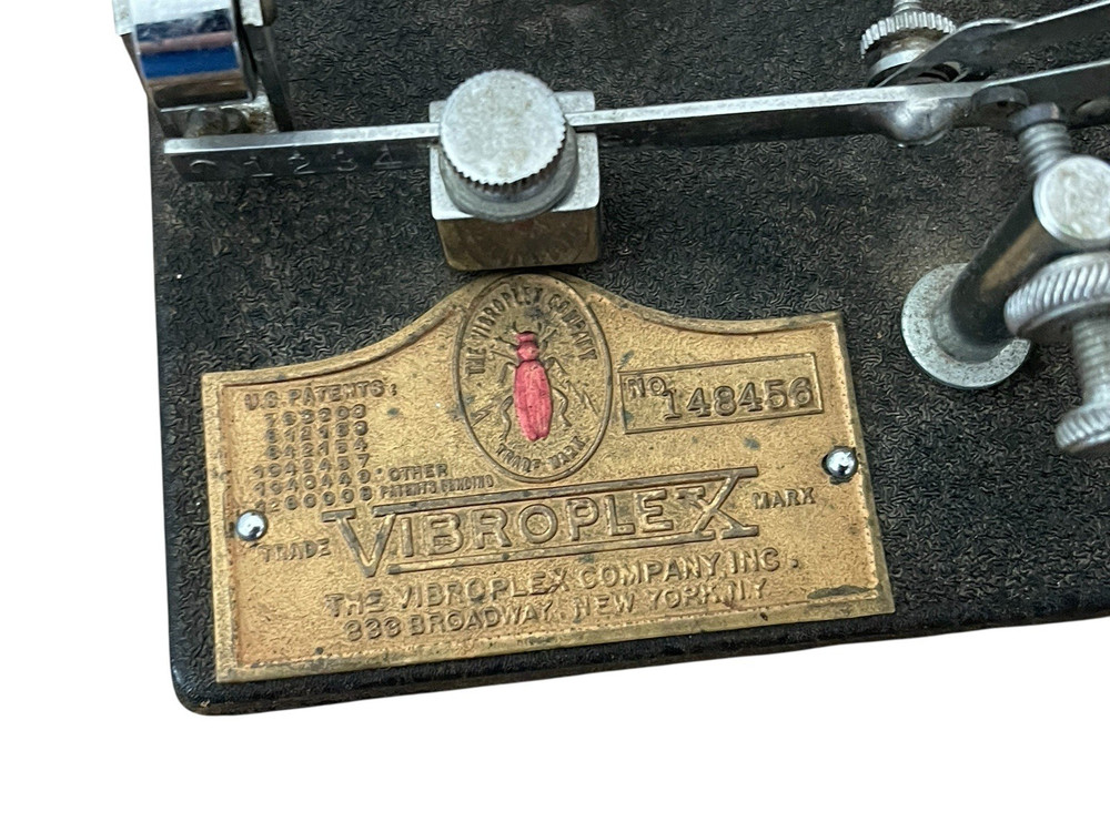 Vibroplex Champion Bug Morse Code Telegraph Key SN 148456 Ham Radio 1939-40s