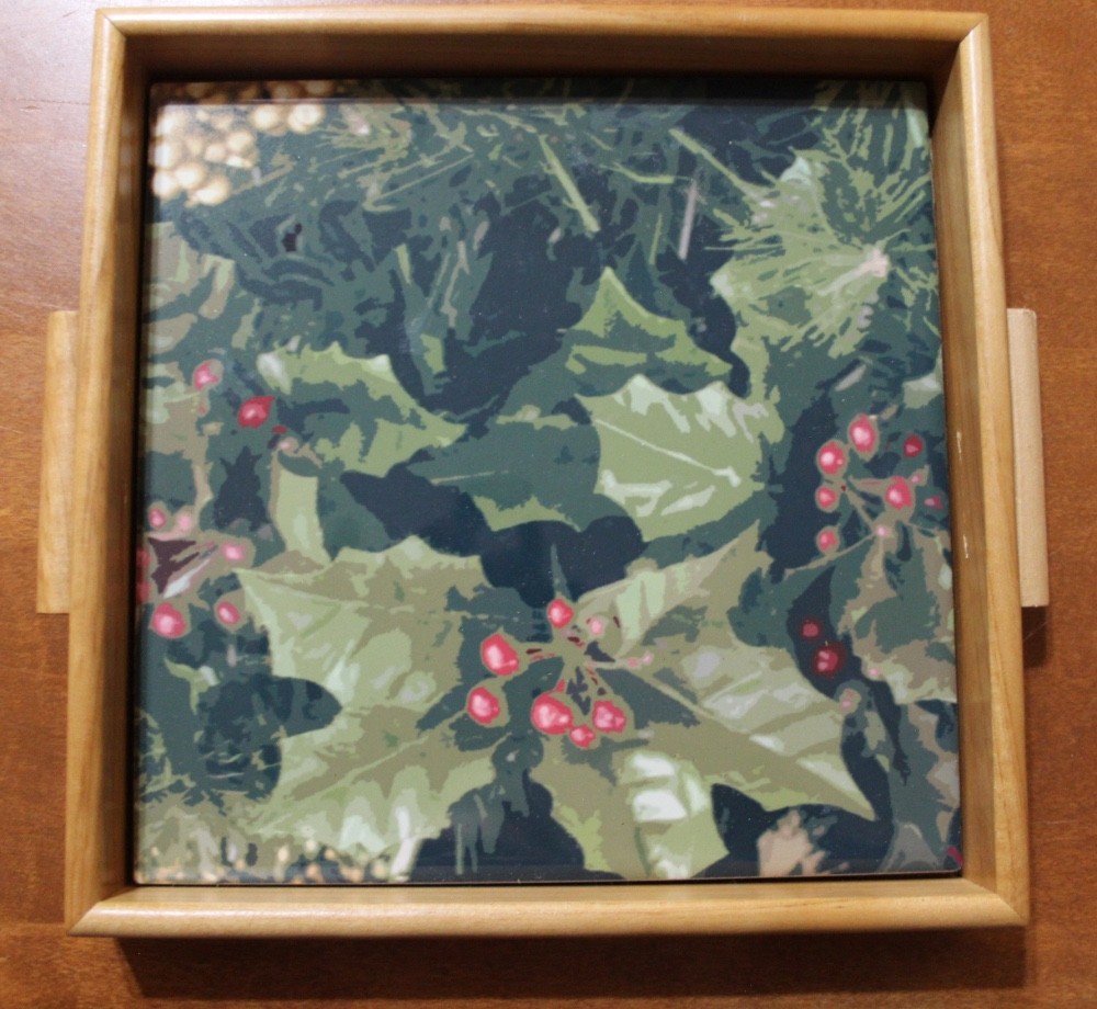 Christmas Themed Trivet Tray by Dee Fabian