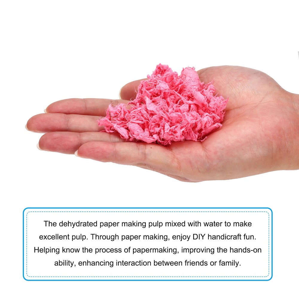 16g Dehydrated Paper Making Pulp, 1 Pack Paper Making Material, Pink