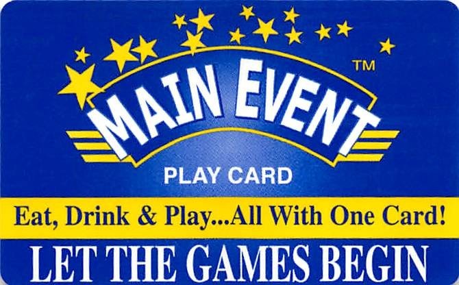 Main Event Play Card with Large Barcode, various US locations