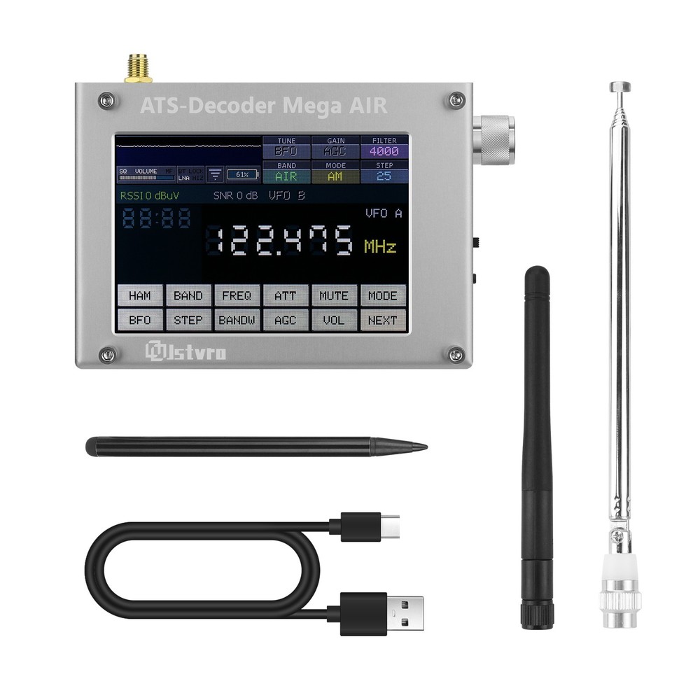 4" ATS Decoder Si4735 Full Band Radio Receiver FM RDS AM  Bluetooth,AIR