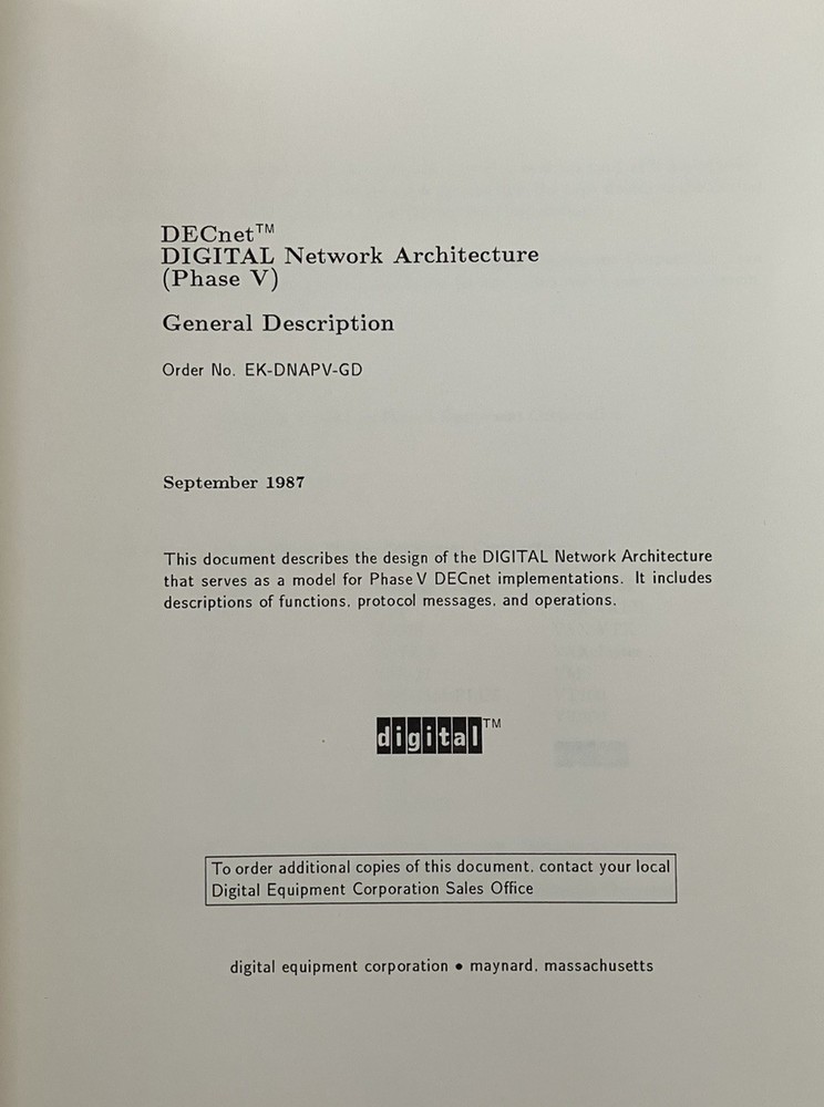 DECNET Digital Network Architecture (Phase 5) General Description # EK-DNAPV-GD
