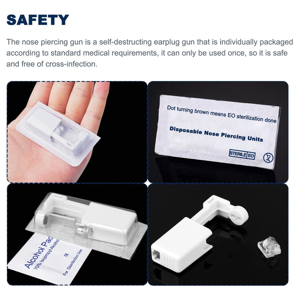 4 Pack Professional Ear Piercing Gun Kit Multi Purpose Ear Piercing Kit Nose ...