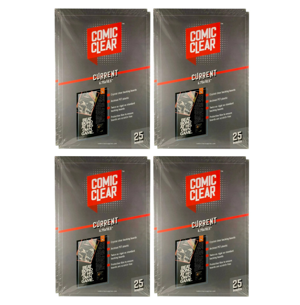 100 Clear Comic Book Backing Boards Current Archival Plastic Clear Comic Boards