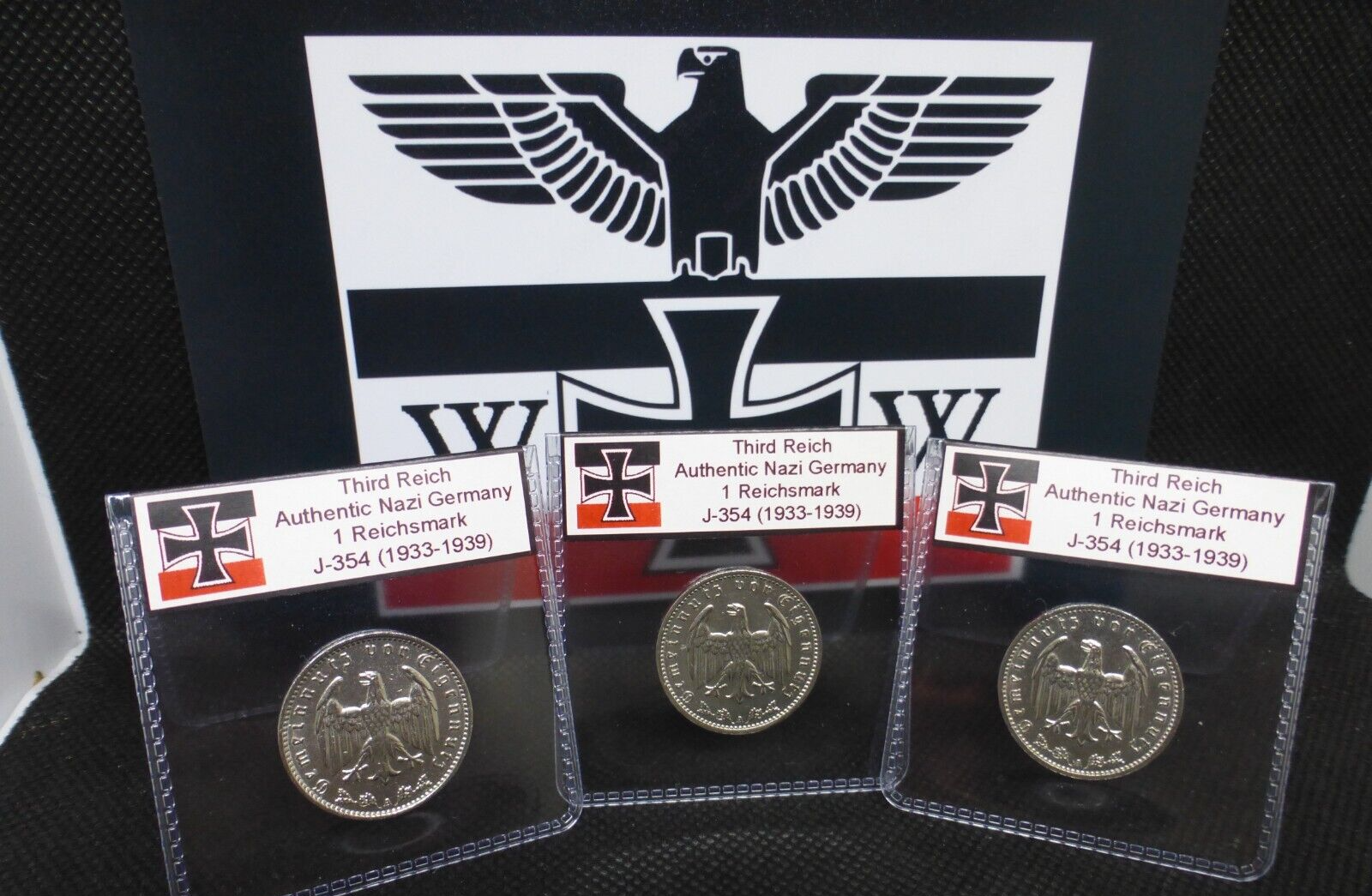 Beautiful 1 Reichsmark Nazi Coin: Genuine Nickel Third Reich WW2 Germany Mark