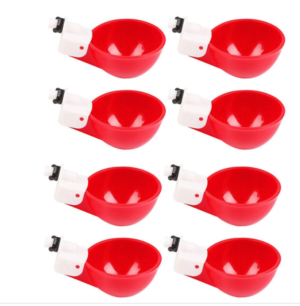 20 PCS Automatic Water Cups Poultry Drinker Waterer Chicken Ducks Quail Drinking