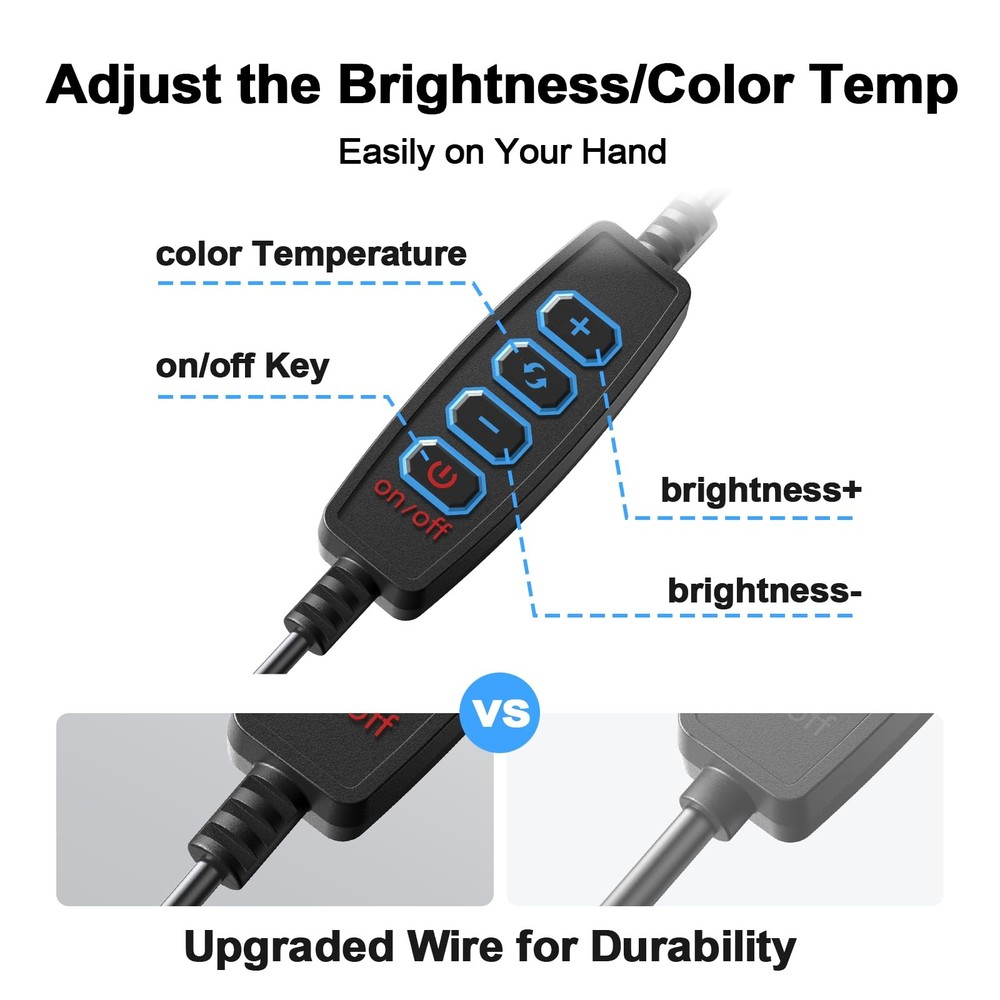 Clip-on Ring Light for Laptop Computer, Universal Phone/Tablet/Webcam Mount -...