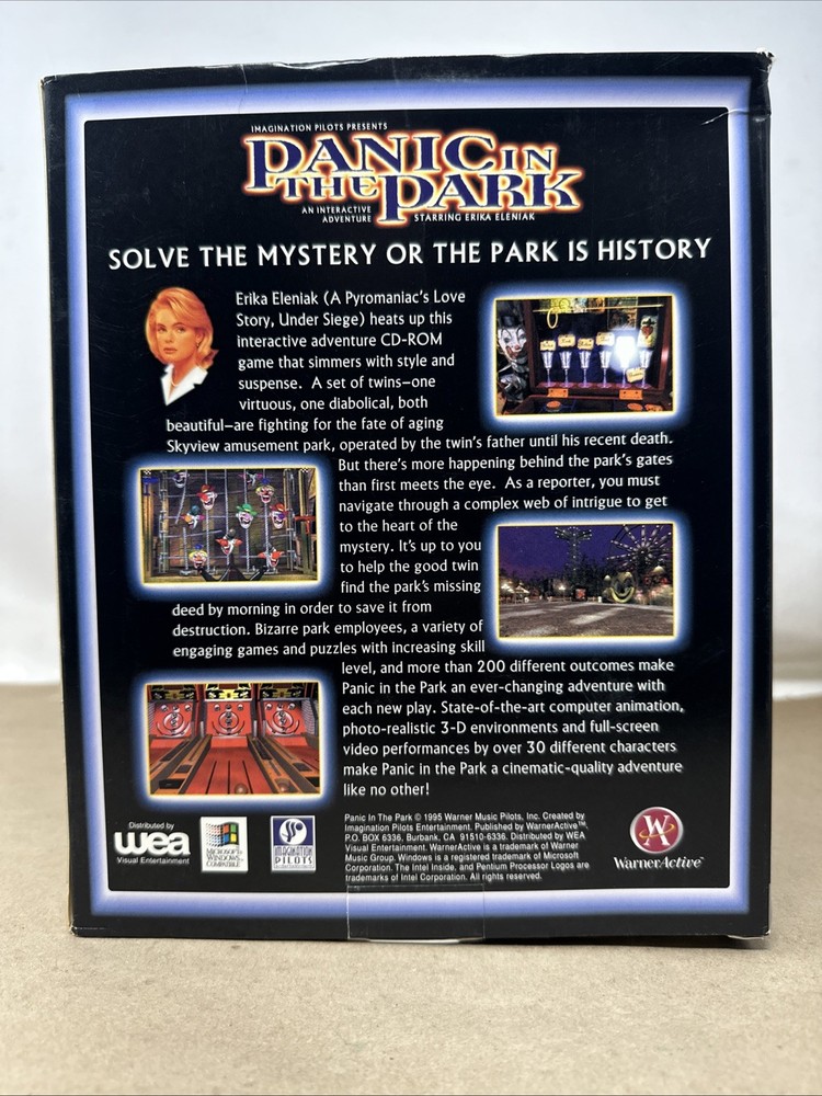 Panic in the Park (IBM PC CD-ROM, 1995) | WarnerActive Sealed Game