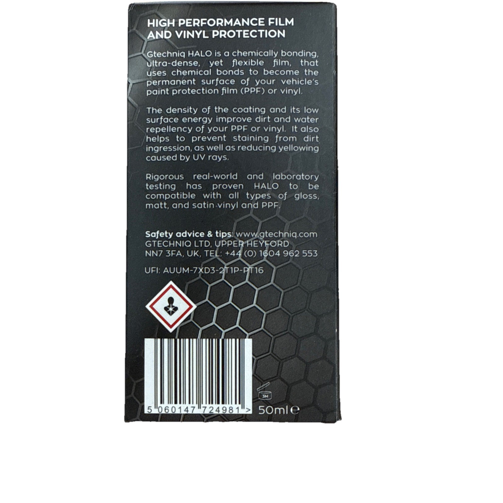 Gtechniq - Halo V2 - Flexible Paint, PPF, and Vinyl Protection; 50 ml