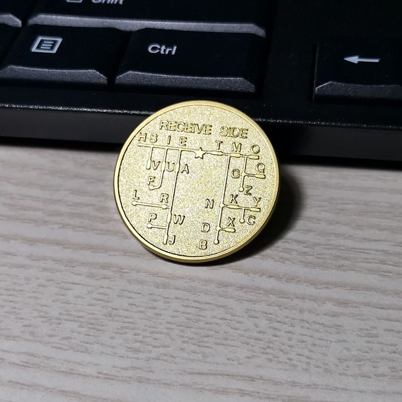 CW Morse Code Decoder Chart Medal Commemorative Bronze Alloy Steel Coin Gift