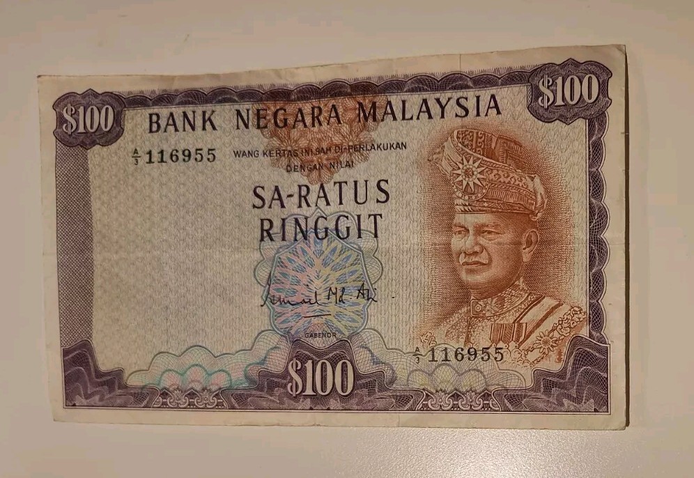 1967- 1972 Malaysia 100 Ringgit Banknotes SA-RATUS Ringgit