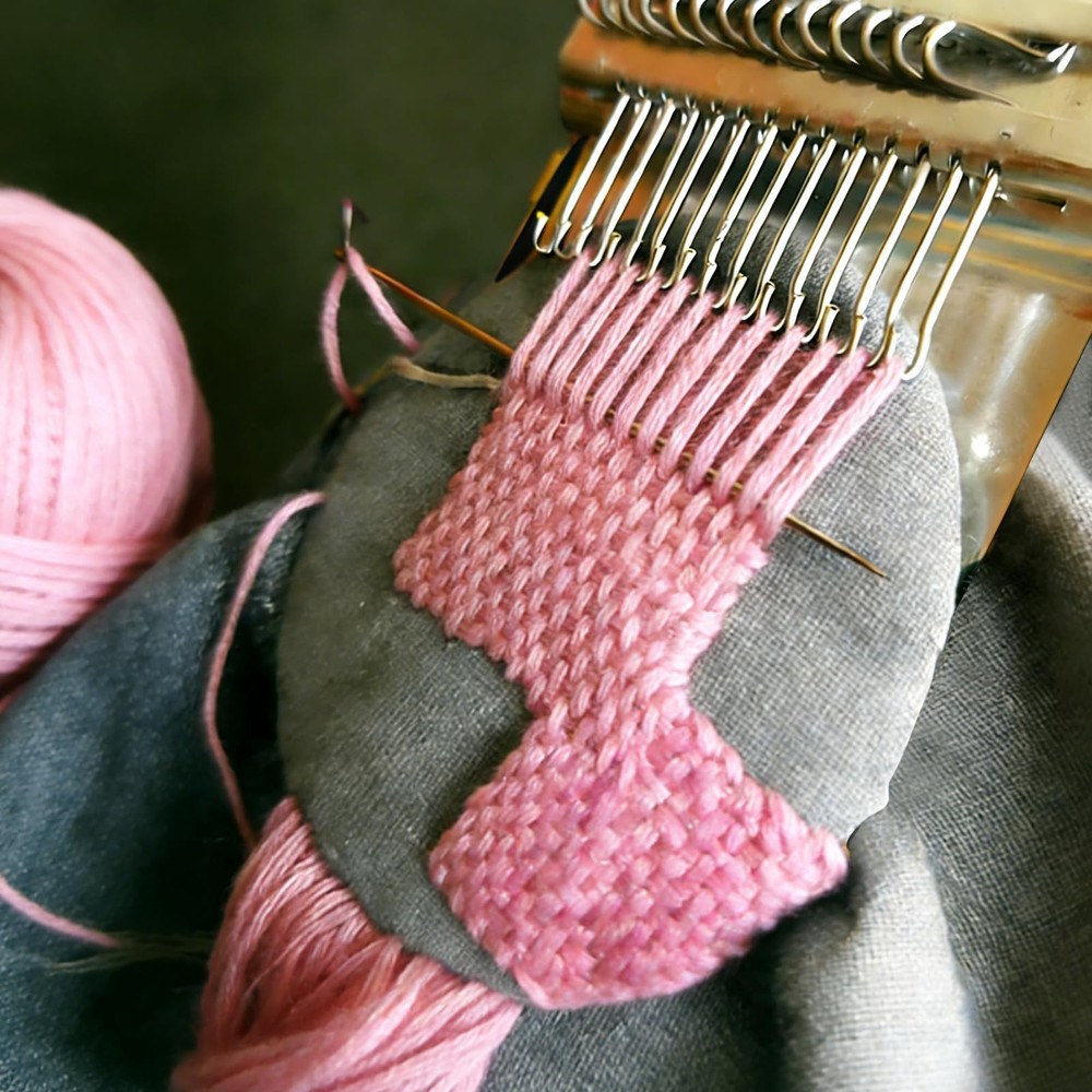 Knit Patch Kit PatchMaker 2.0 Mini Darning Loom 14 Hooks for Jeans Socks Repair