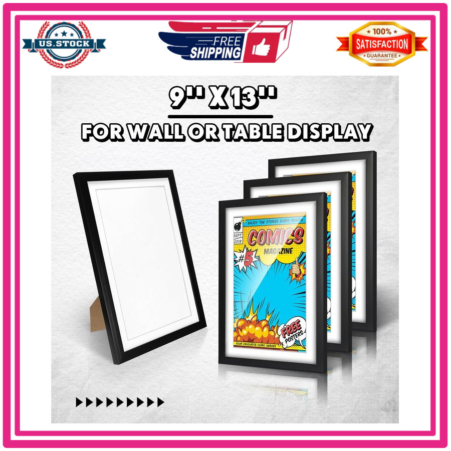 Geetery 16 Pack Comic Book Frames UV Protection Wall or Tabletop Display