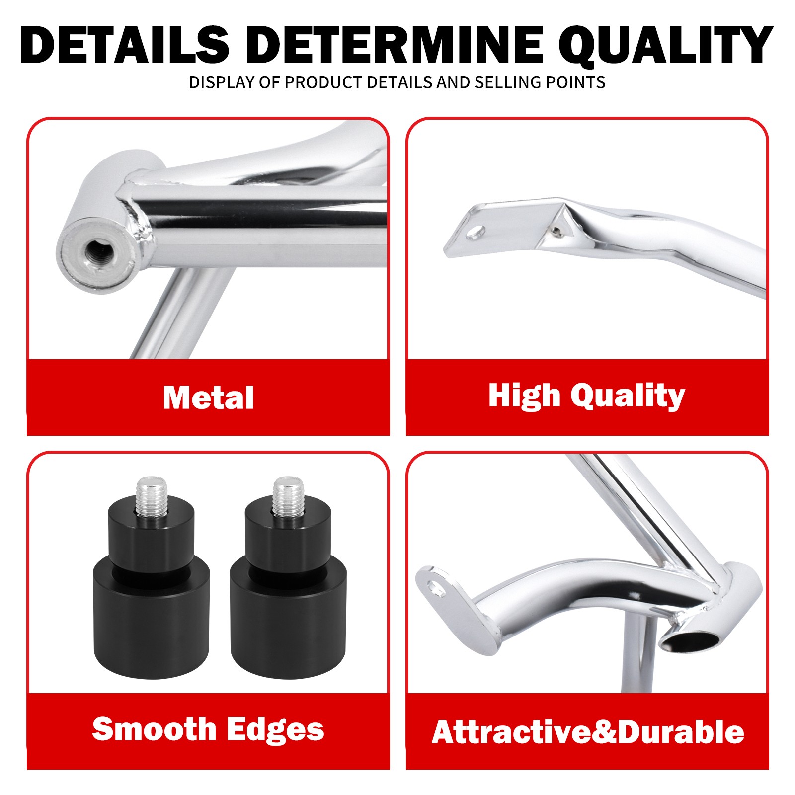 Chrome Crash Bar Rails Saddlebag Guard Protector For Harley Touring FLHX 09-25