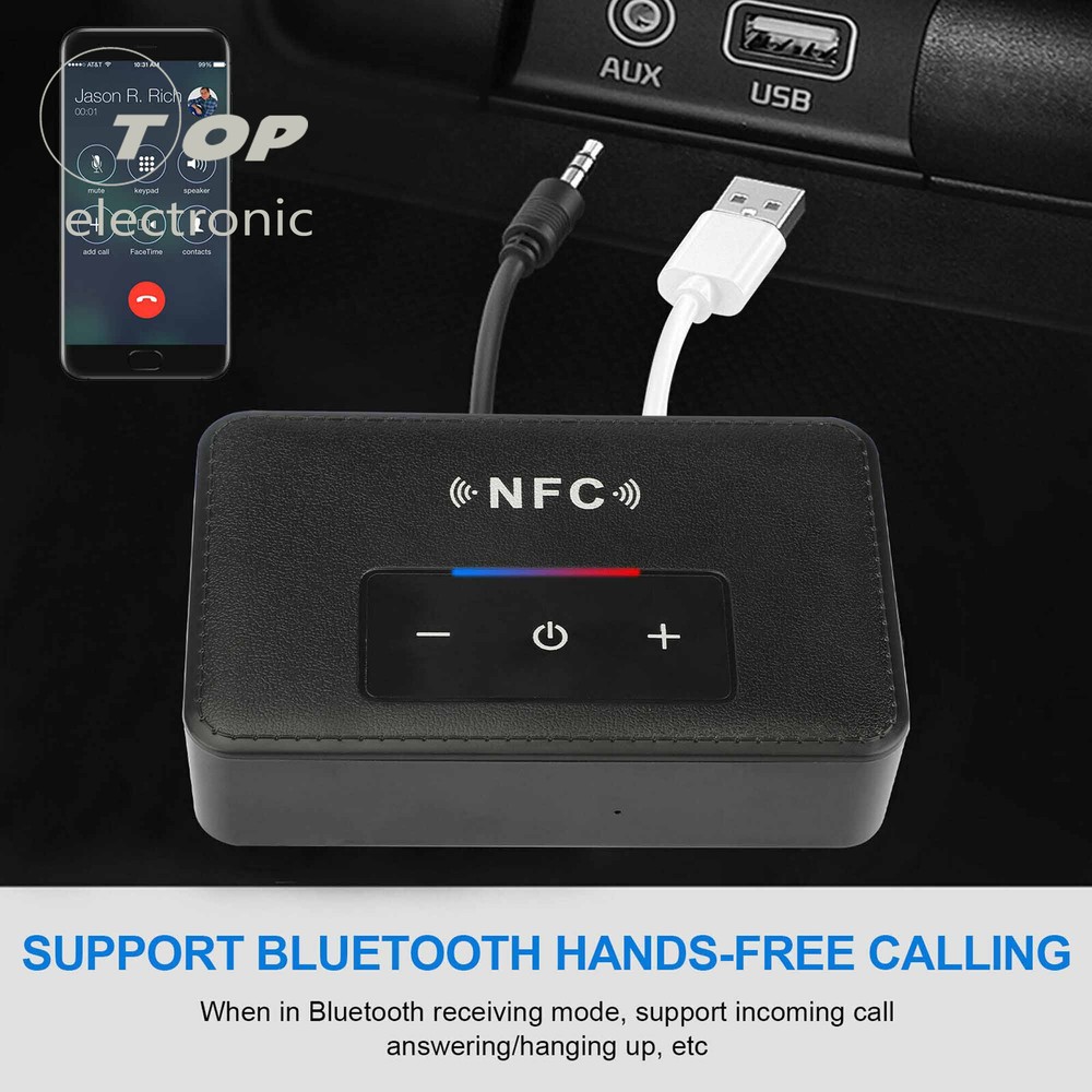Bluetooth 5.0 RCA Audio Receiver Transmitter 3.5mm AUX NFC Wireless Adapter