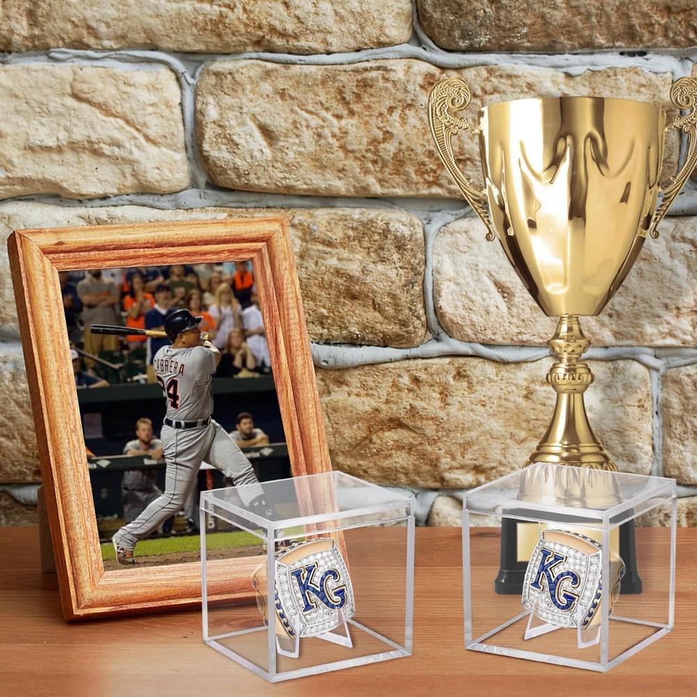 6 Pack Championship Ring Display Case Clear Acrylic 6 Pack,