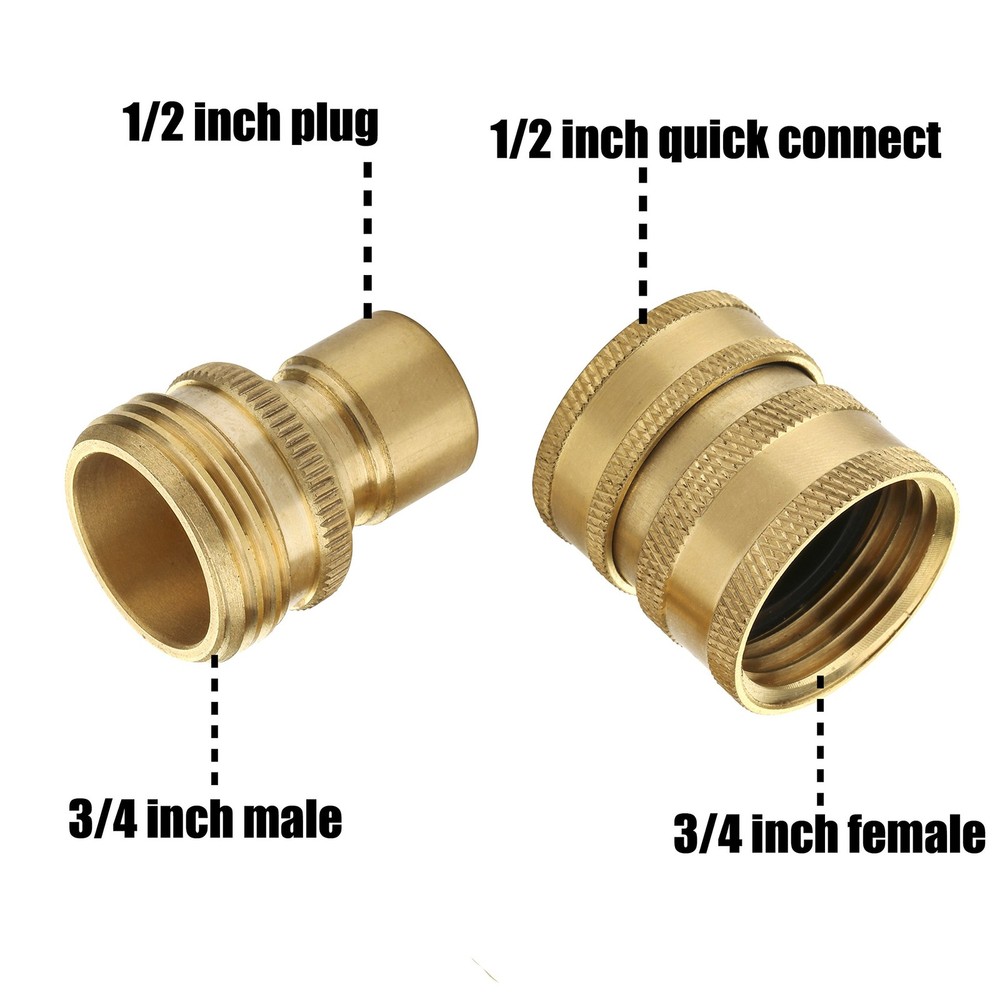 M MINGLE Garden Hose Quick Connect Fitting, Brass