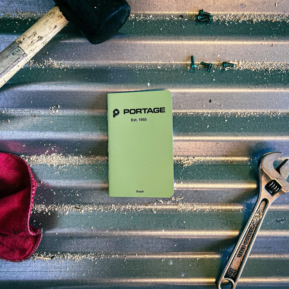 Portage Small Graph Notebook- Notepad for Field Notes, Green