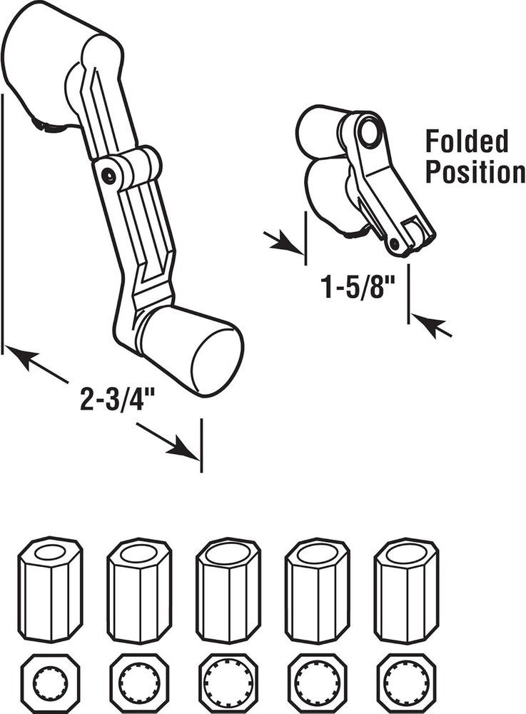 Space-Saving Diecast Folding Crank Handle for Casement Windows (White)