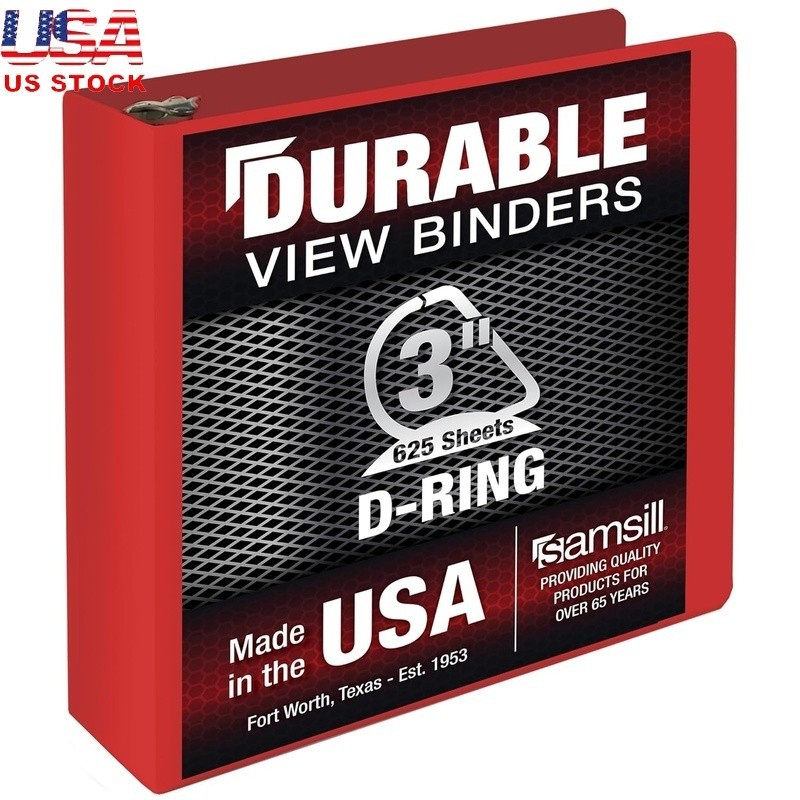 Heavy-Duty 3-Ring D-Ring Binder Tear-Resistant Document Organizer Customizable