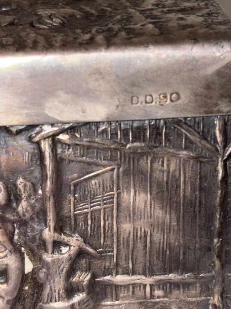 Silver Plated Embossed Box with Cedar-Lined Interior 1920s Hans Jensen Repousse