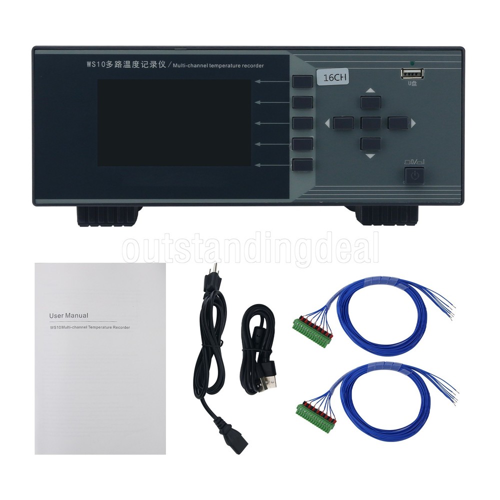 WASITES WS10-16 16CH Multi-Channel Temperature Recorder Temperature Logger ot25