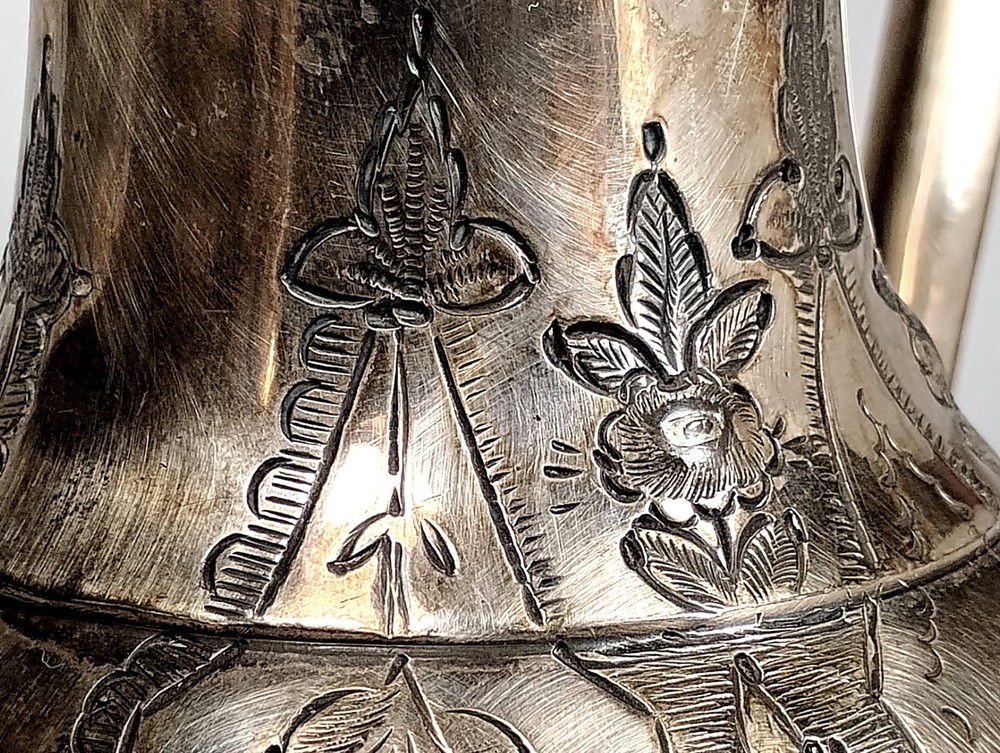 Old Vintage Ornate Silver Plated Teapot Tarnished Engraved Unique Designs