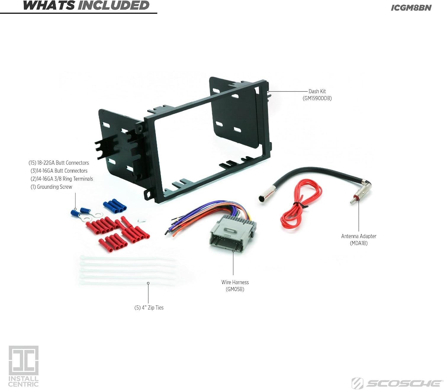 ICGM8BN Double DIN Radio Installation Dash Kit Compatible with Select 1992-2012