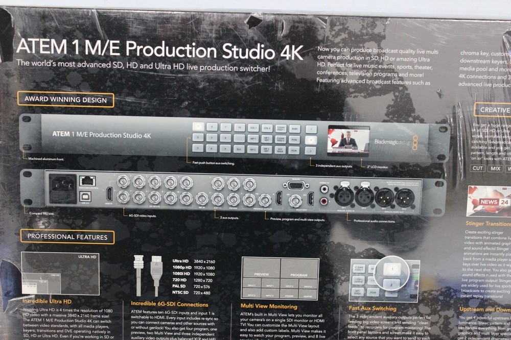 Blackmagic Design ATEM 1 M/E Production Studio 4K Switcher