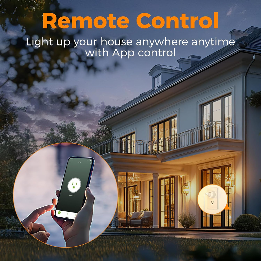 Smart Plug, TESSAN Wifi Timer Outlet Compatible with Alexa and Google Assistant