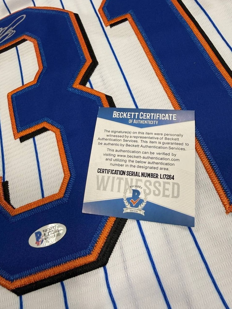 Mike Piazza Jersey Hand Signed MLB Authentic Autograph BAS AUTHENTICATION