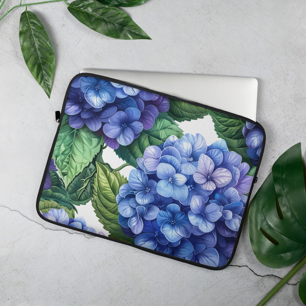 Hydrangea Flower Laptop Sleeve Cover Floral Design