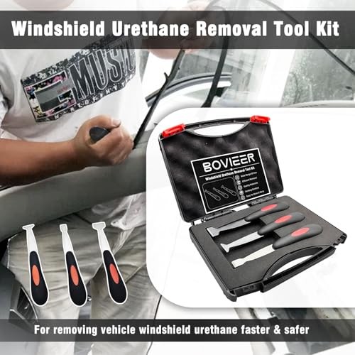 Windshield Urethane Scraper Tool Kit, Car Glass Bottom Glue Remover Tools,