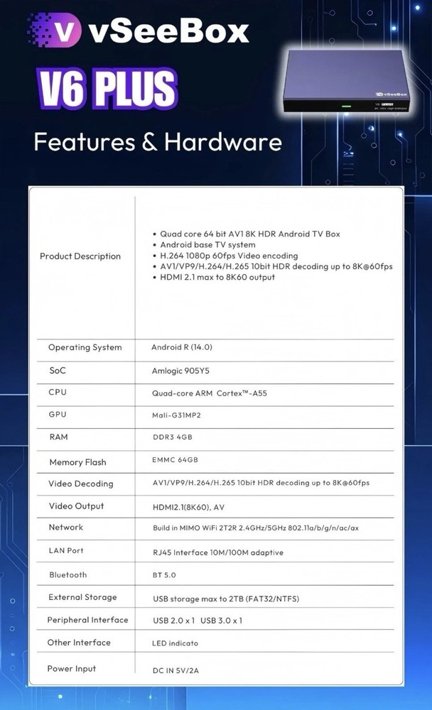 New vSeeBox V6 plus