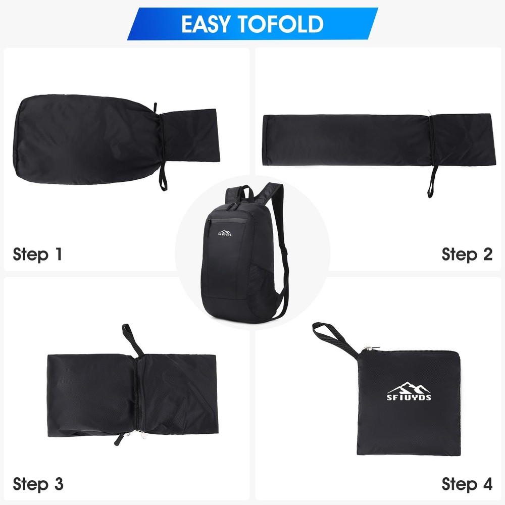 Lightweight Hiking Backpack SmallWaterproof Hiking DaypackFoldable Backpack f...