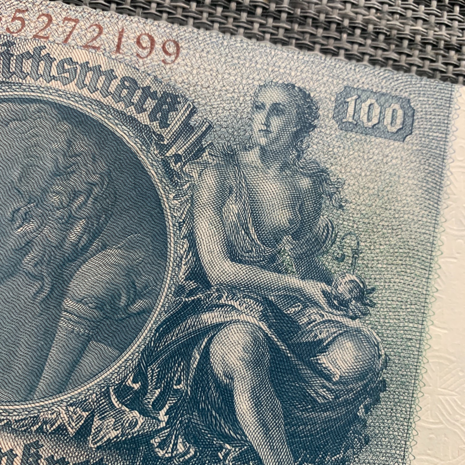 100 NAZI GERMAN Mark SWASTIKA Banknote (1935) P183 WWII, WW2 Currency Money