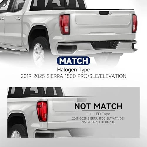 Tail Lights Assembly Compatible with 2019-2025 GMC Sierra Left Driver Side