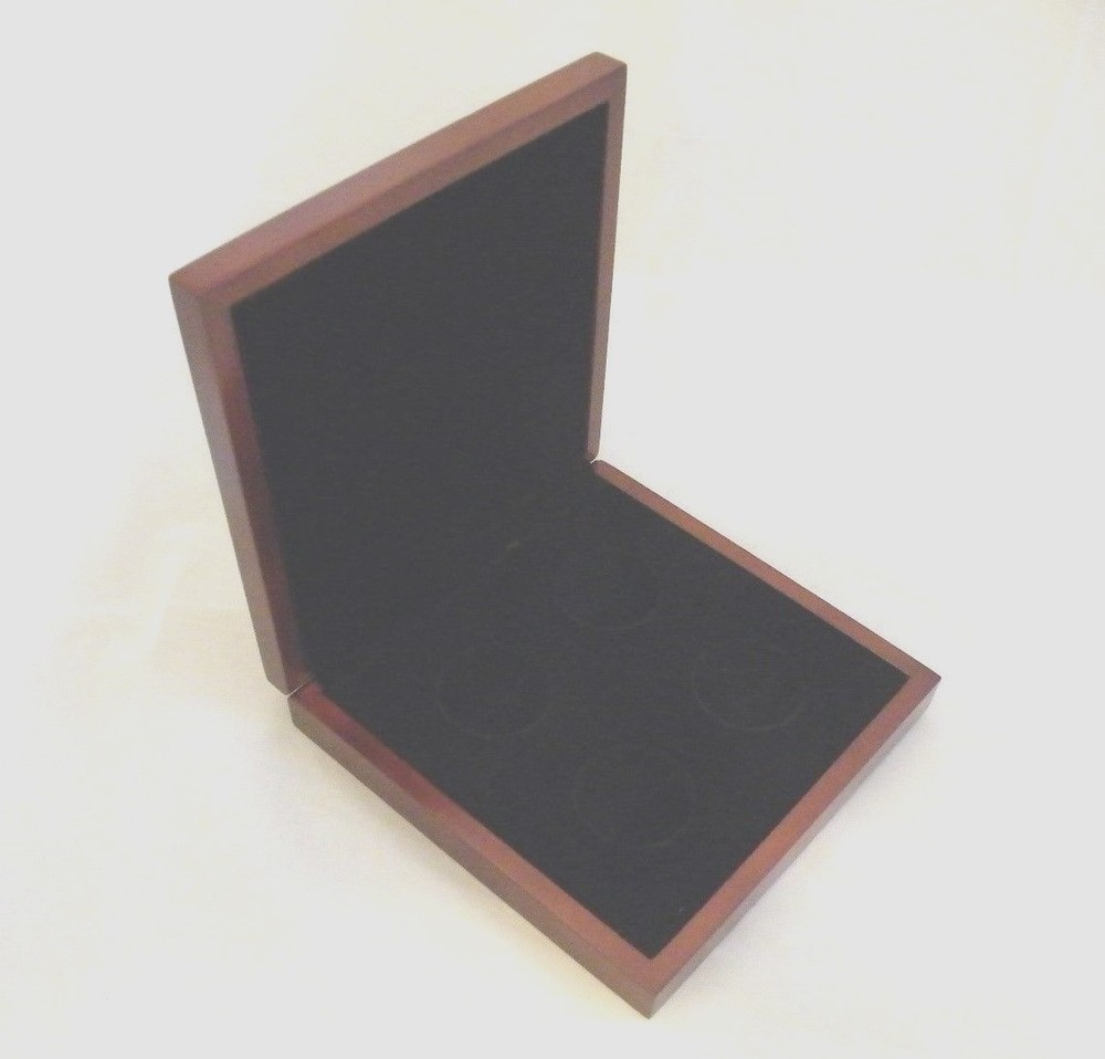 Deluxe Wooden 4-coin Display Box..